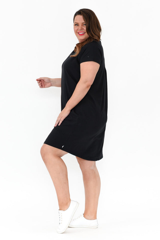 Mandy Black Cotton Tee Dress image 10