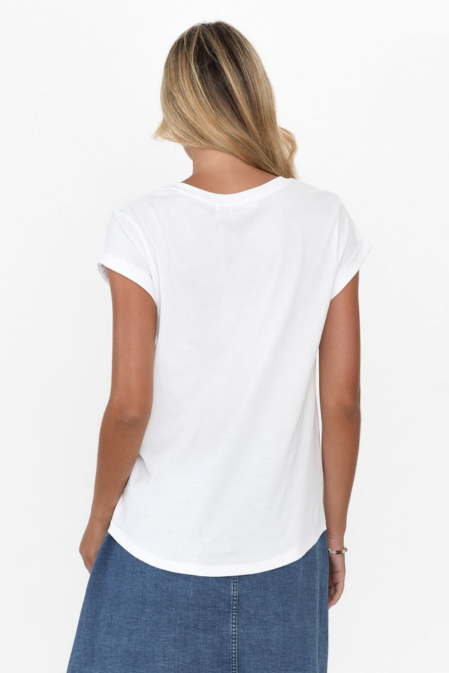 Manly White Cotton Tee image 5