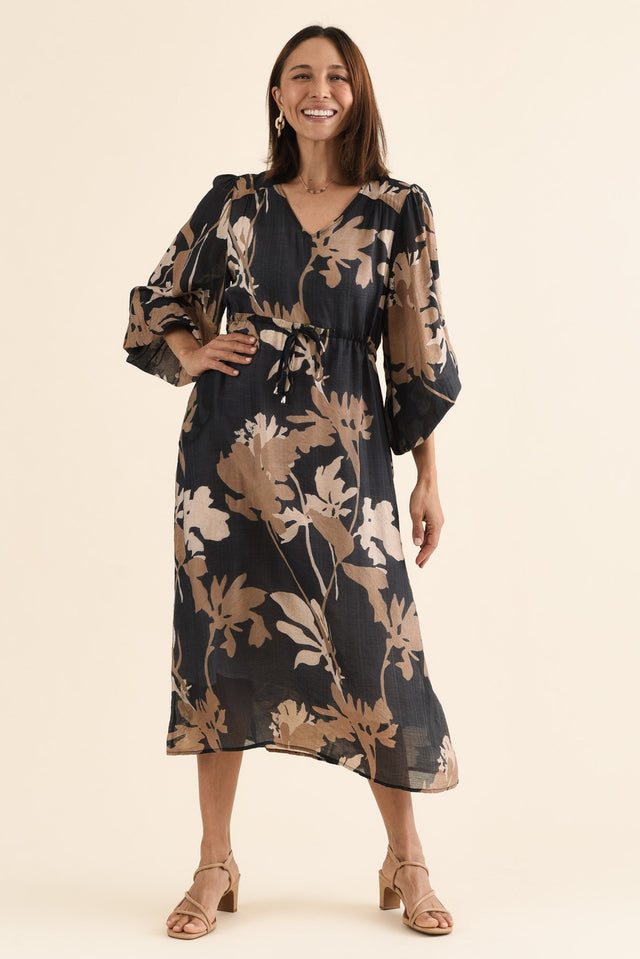 Mareli Black Floral Tie Dress image 7