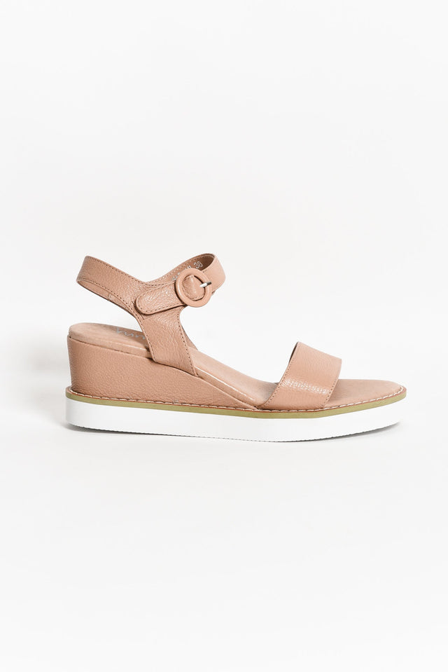 Mariah Dusty Pink Leather Wedge