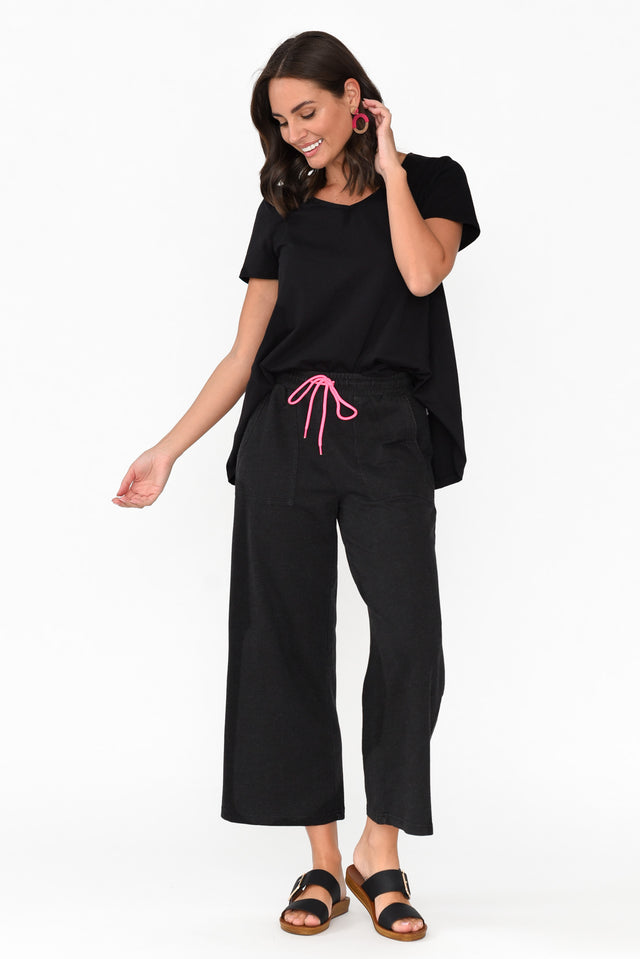 Mariam Black Relaxed Track Pants