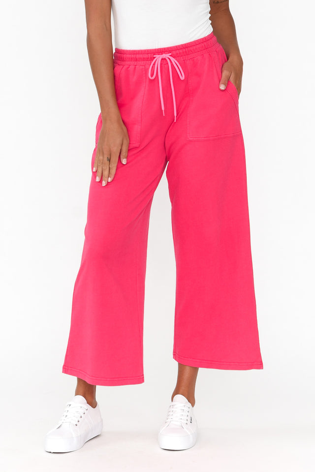 Mariam Hot Pink Relaxed Track Pants thumbnail 1