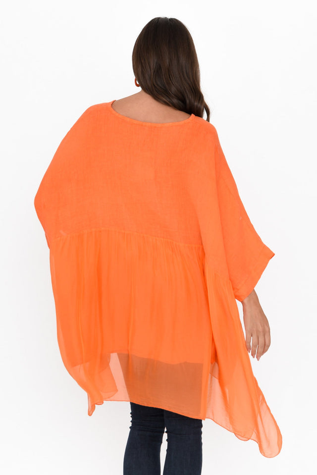 Marietta Orange Silk Linen Top image 5