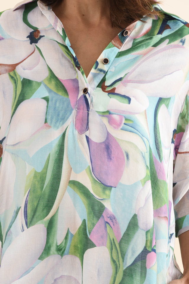 Mario Green Bloom Pocket Dress,Detail,Brunette model,alt text|model:Cara image 5