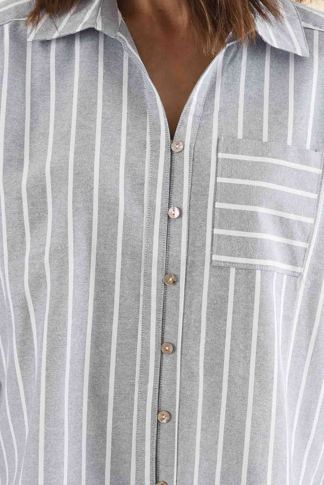 Maris Blue Stripe Cotton Blend Shirt image 5