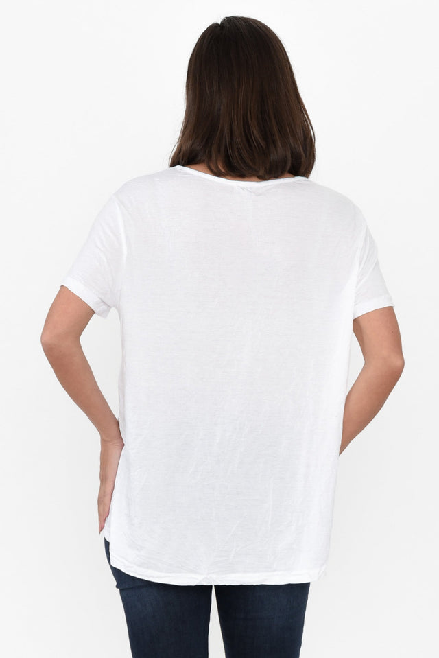 Marley White Crinkle Cotton Short Sleeve Top