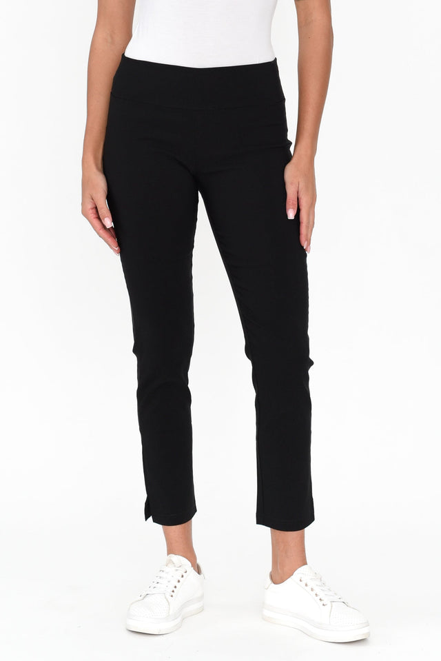Marlin Black Slim Leg Pants length_Cropped rise_Mid print_Plain colour_Black PANTS   alt text|model:Brontie;wearing:XS image 3
