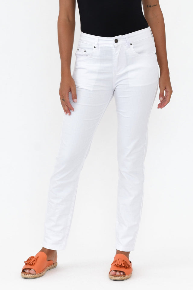 Marvel White Denim Slim Jean    alt text|model:Brontie