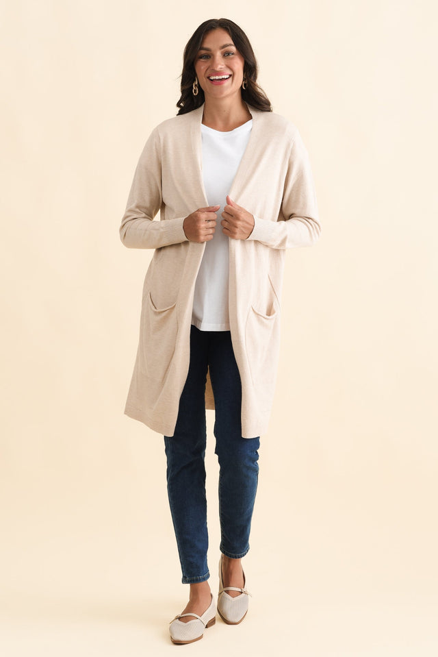 Mary Natural Pocket Cardigan,Brunette model,alt text|model:Brontie image 7