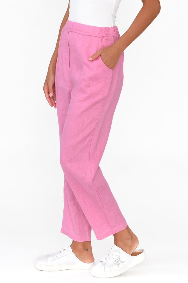 Marylou Pink Linen Pocket Pants image 4