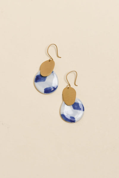 Mattea Blue Abstract Drop Earrings
