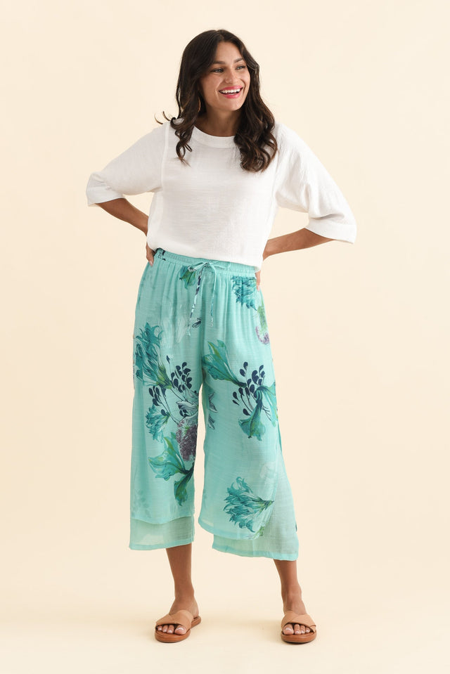 Max Blue Floral Layered Pants,Brunette model,alt text|model:Brontie image 7
