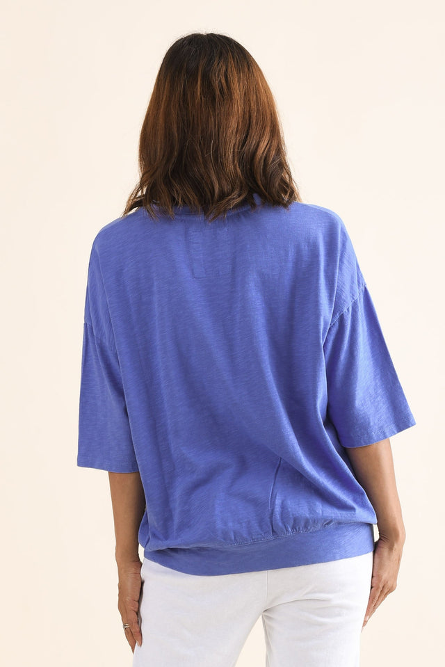 Mazie Blue Cotton Sweat,Back,Brunette model,alt text|model:Cara image 5