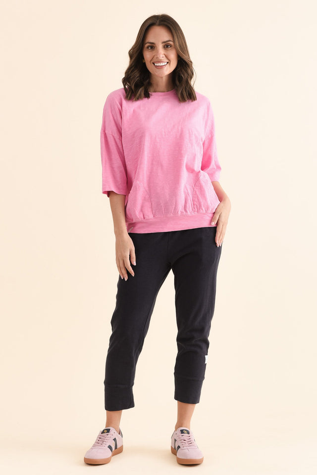 Mazie Pink Cotton Sweat,Full Body,Brunette model,alt text|model:MJ image 6