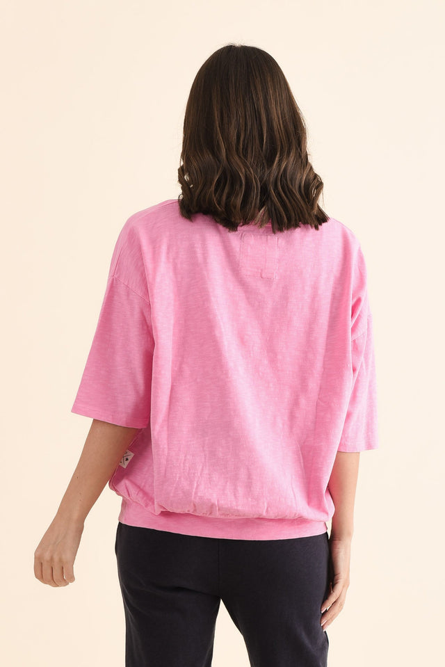 Mazie Pink Cotton Sweat,Back,Brunette model,alt text|model:MJ image 4