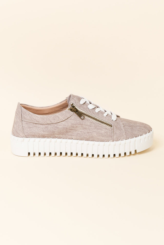 Medusa Taupe Twill Platform Sneaker