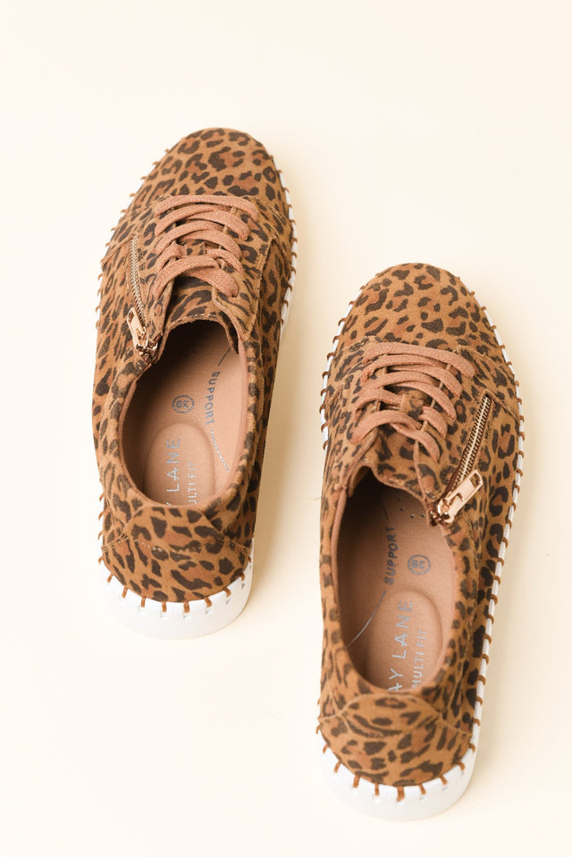 Merusa Brown Leopard Leather Platform Sneaker image 4