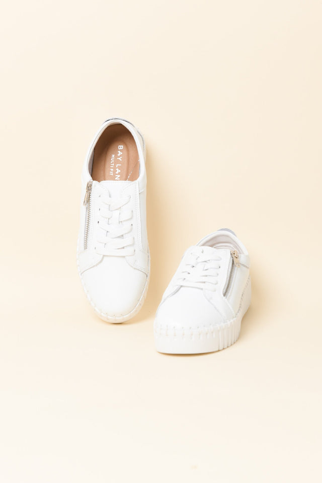 Merusa White Leather Platform Sneaker image 2