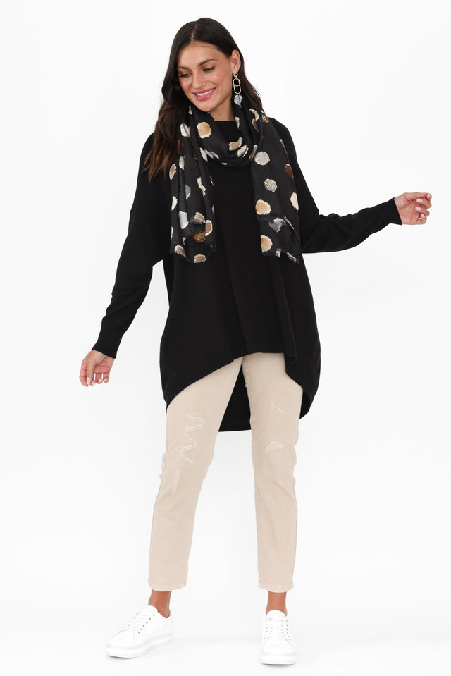 Meryl Navy Wool Blend Drape Jumper banner image