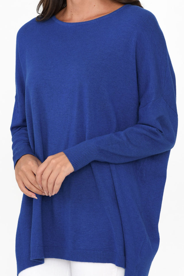 Meryl Cobalt Wool Blend Drape Jumper image 6