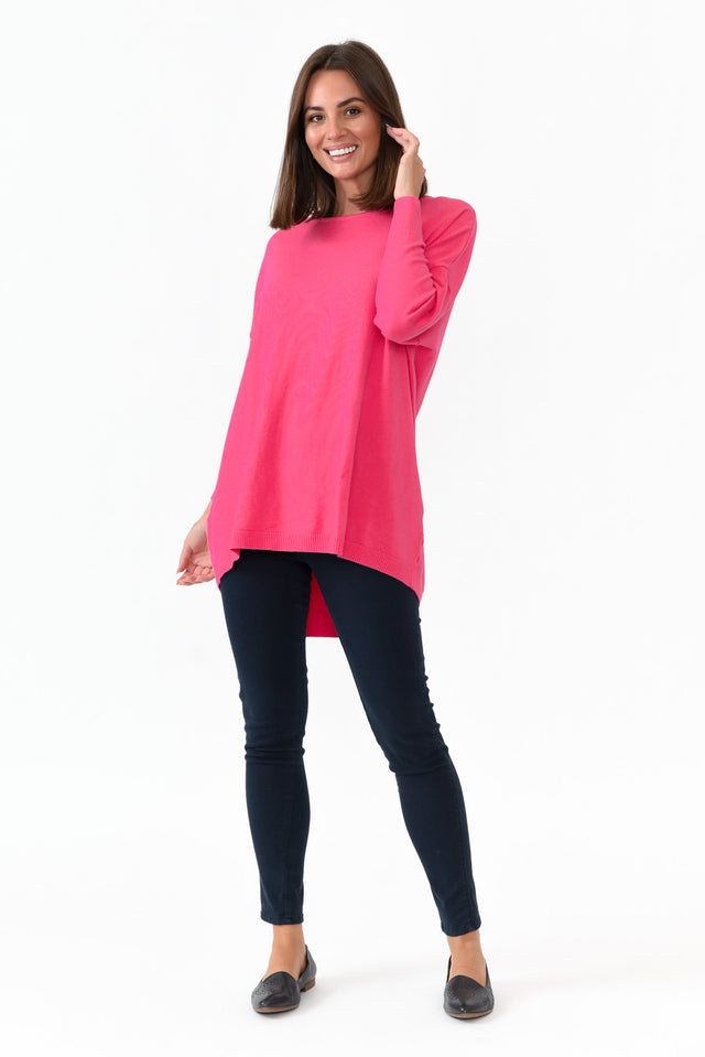 Meryl Hot Pink Wool Blend Drape Jumper image 6