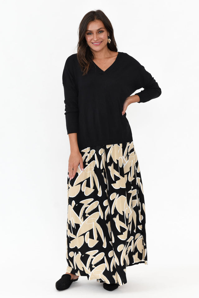 Cotswold Black Abstract Wide Leg Pants image 3