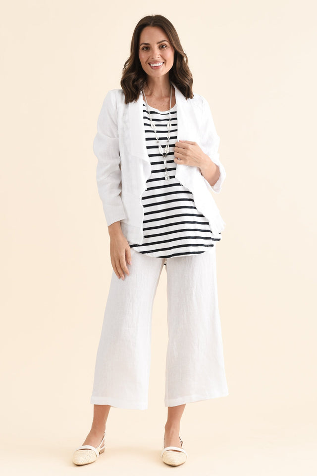Clifford White Linen Frayed Jacket image 2