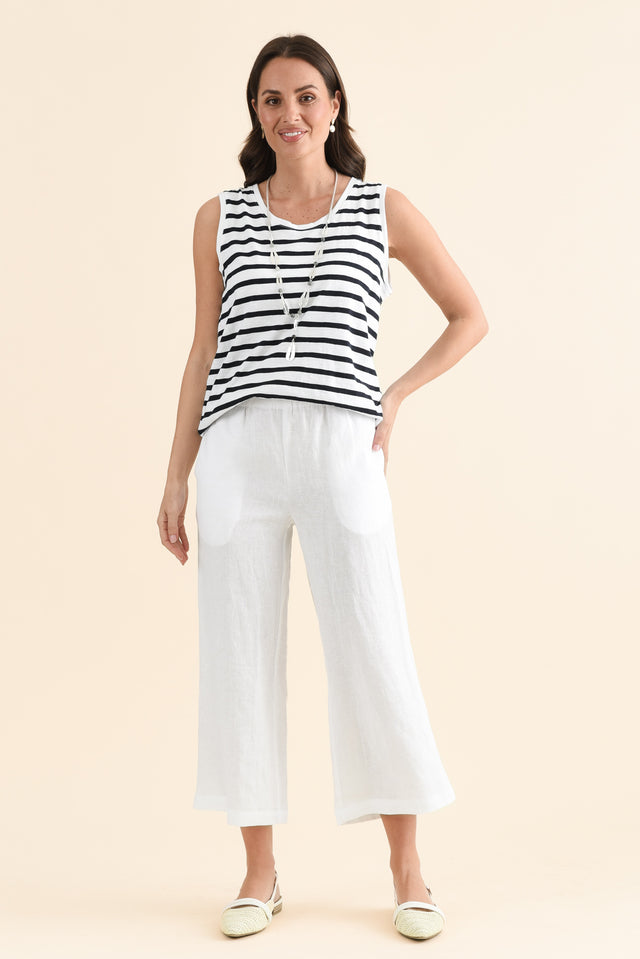 Mika White Linen Pocket Pants
