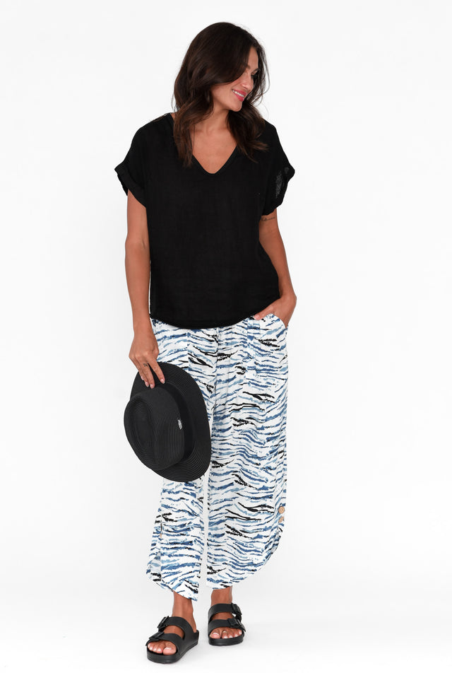 Mila Blue Abstract Tie Pants