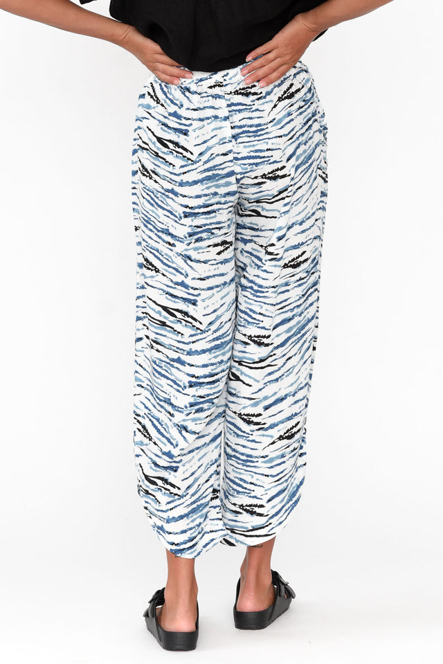 Mila Blue Abstract Tie Pants image 4