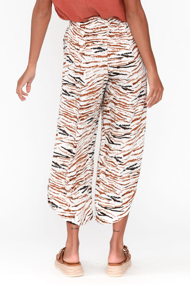 Mila Brown Abstract Tie Pants