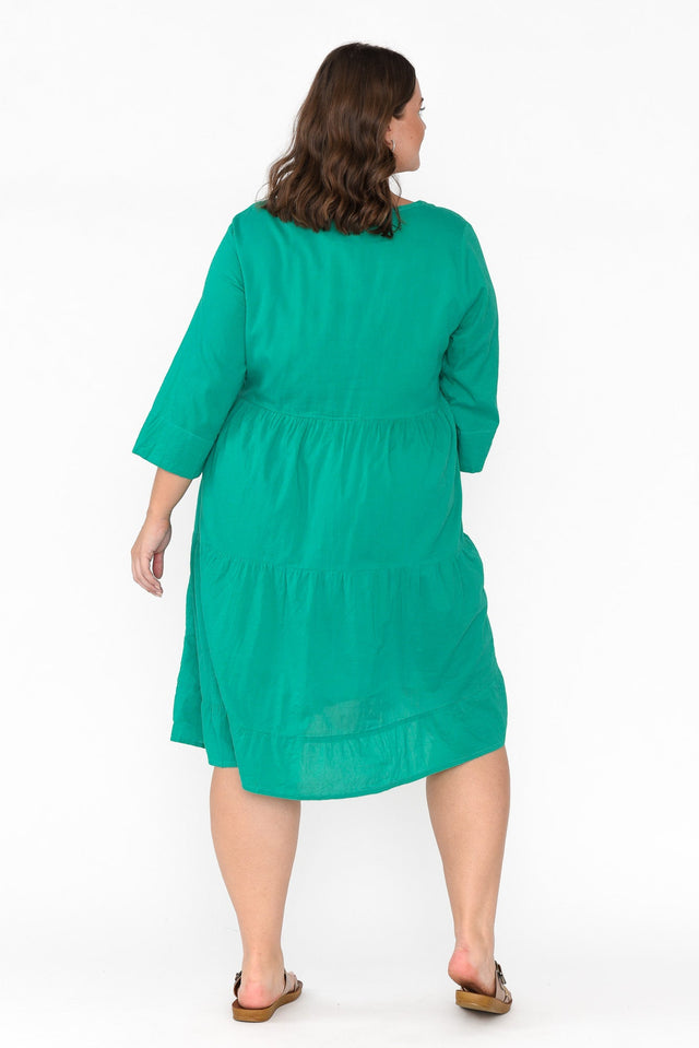 Milana Emerald Crinkle Cotton Dress image 10