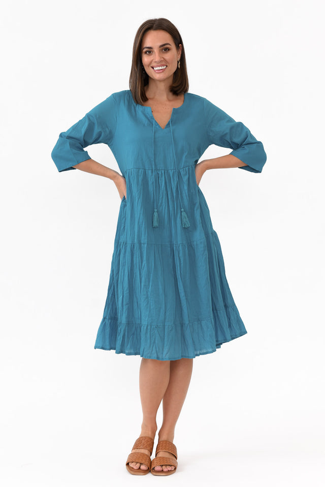 Milana Ocean Crinkle Cotton Dress image 7
