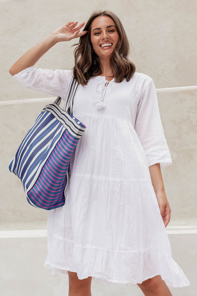 Milana White Crinkle Cotton Dress