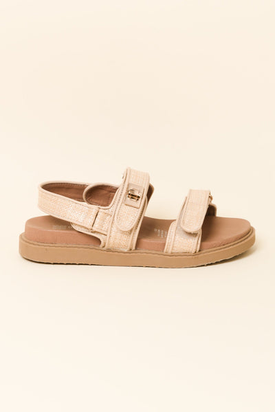 Milly Natural Raffia Leather Sandal