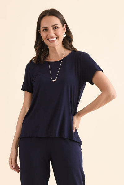 Minelli Navy Bamboo Tee