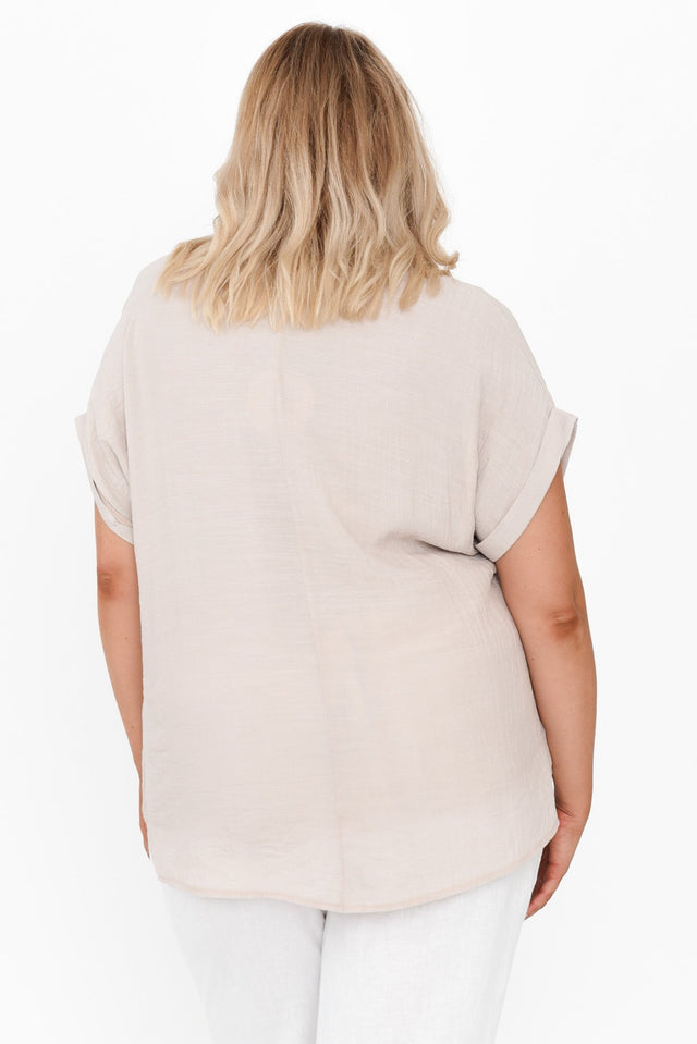 Miray Beige Button Top image 12