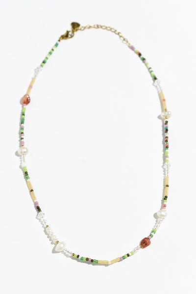 Misma White Multi Beaded Necklace