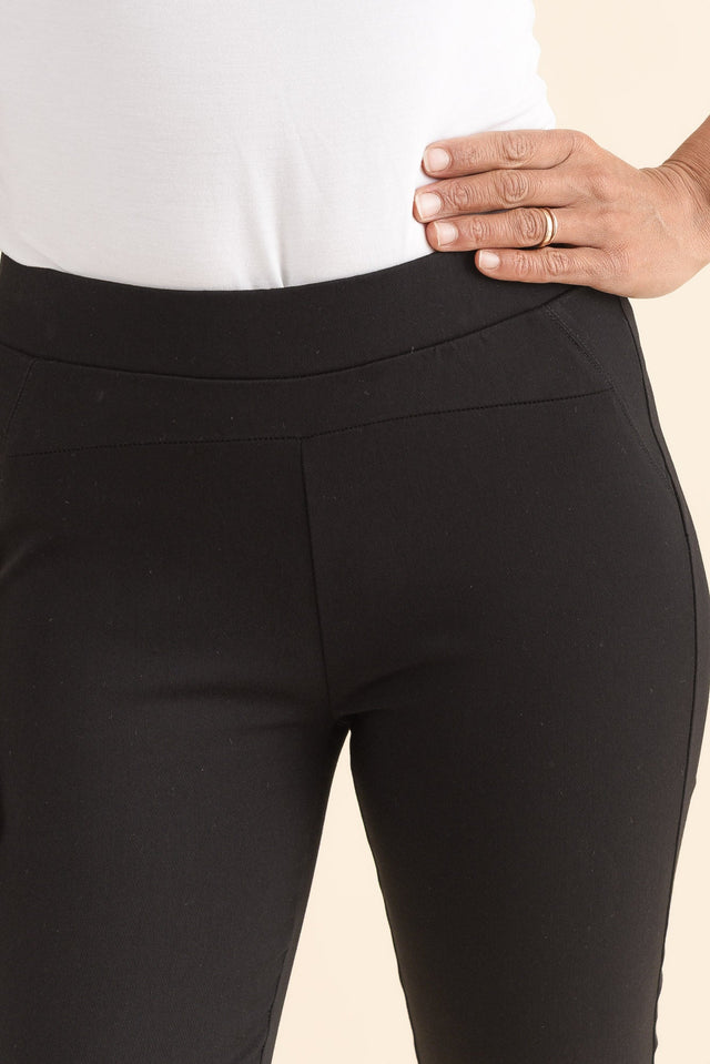 Missy Black Cropped Stretch Pants,Detail,Brunette model,alt text|model:Cara image 5