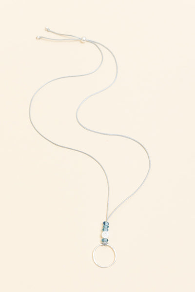 Missy Silver Beaded Ring Pendant Necklace