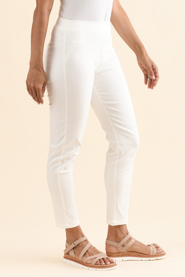 Missy White 7/8 Stretch Pants,Side,Brunette model,alt text|model:Cara image 3