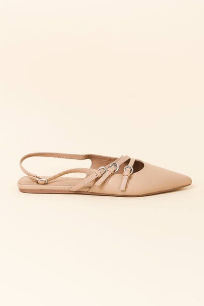Moena Tan Leather Slingback Mule