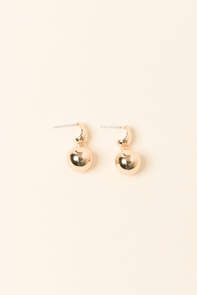 Monica Gold Ball Drop Earrings image 1