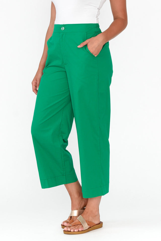Montague Green Cotton Crop Pants image 4