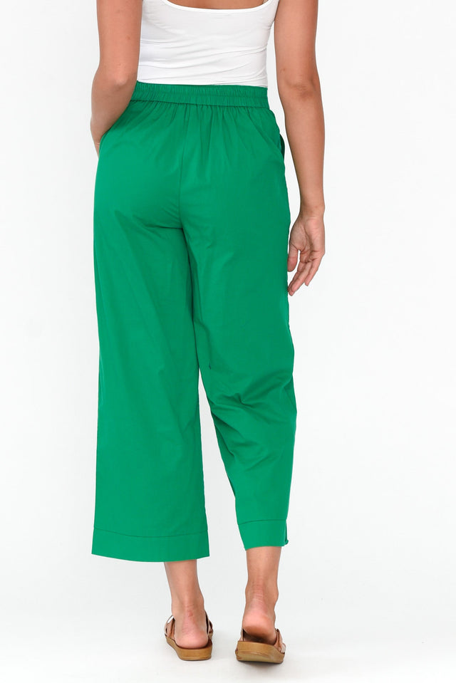 Montague Green Cotton Crop Pants