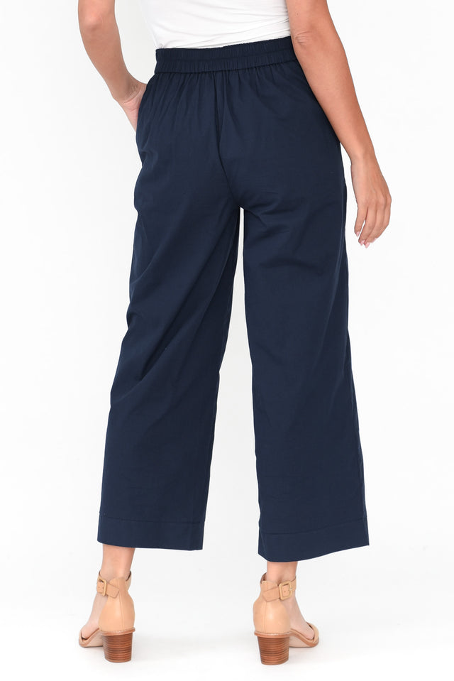 Montague Navy Cotton Crop Pants image 3