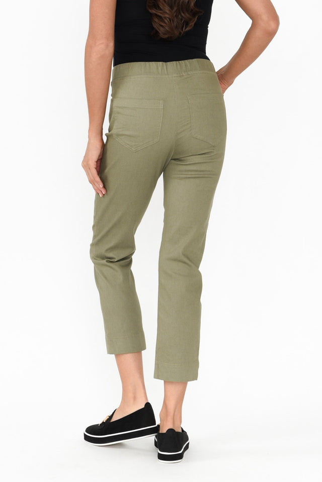 Monza Khaki Stretch 7/8 Pants