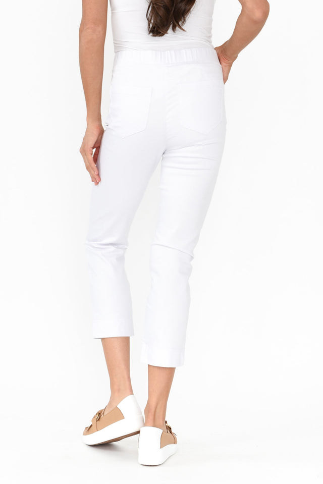 Monza White Stretch 7/8 Pants