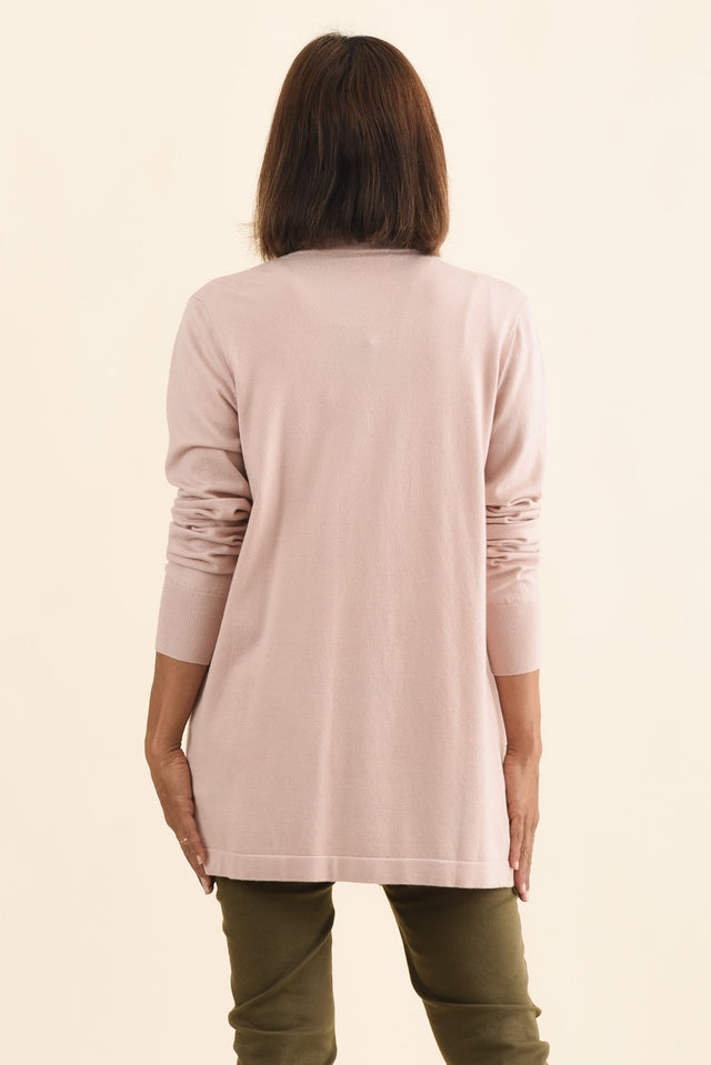 Morocco Blush Knit Cardigan,Brunette model,alt text|model:Cara image 6