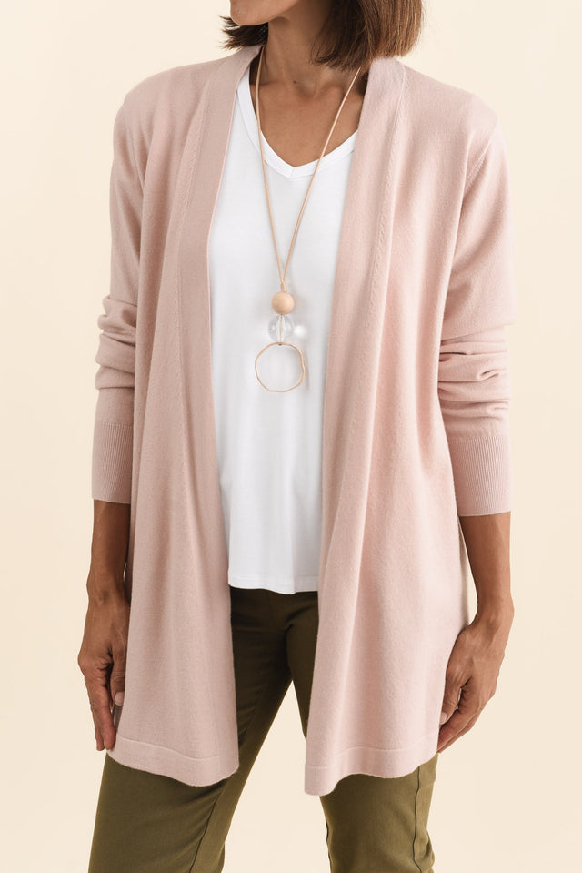 Morocco Blush Knit Cardigan,Brunette model,alt text|model:Cara image 7